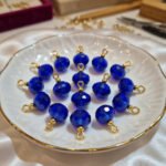 Faceted Glass Rondelle Beads 12x16mm – Royal Blue Crystal Charm with Loop (Pack of 25)