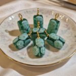 Teal Green Millefiori Glass Charms with Gold Loop | Floral Lampwork Glass Pendant Beads | DIY Jewelry Making Supplies | 10×23mm (10pcs Pack) 🌿