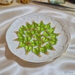 Flower Shape Glass Charms 10x16mm – Green Floral Beads with Loop for Jewelry Making (Pack of 20)