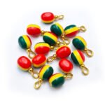 100 Pcs Acrylic Plastic Charms for Jewelry Making – Lightweight Colorful DIY Craft Charms, 3 color oval, size approx 8x18mm with loop