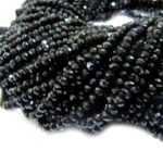 Wholesale 10 Strings/Strand, 4mm Rondelle Faceted Crystal Glass Beads – Sparkling Spacer Beads for Jewelry Making – Approx 145-150 Beads per Color Black
