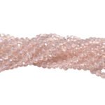 Wholesale 10 Strings/Strand, 4mm Rondelle Faceted Crystal Glass Beads – Sparkling Spacer Beads for Jewelry Making – Approx 145-150 Beads per Color Pink