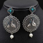 Oxidized  Multicolor Stone Traditional Jhumka Earrings | Boho Tribal Ethnic Earrings for Women