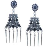 Oxidized  Multicolor Stone Traditional Jhumka Earrings | Boho Tribal Ethnic Earrings for Women