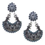 Oxidized  Multicolor Stone Traditional Jhumka Earrings | Boho Tribal Ethnic Earrings for Women
