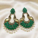 Oxidized  Multicolor Stone Traditional Jhumka Earrings | Boho Tribal Ethnic Earrings for Women