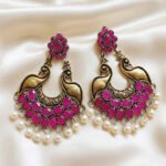 Oxidized  Multicolor Stone Traditional Jhumka Earrings | Boho Tribal Ethnic Earrings for Women