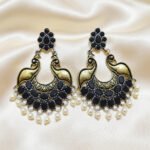 Oxidized  Multicolor Stone Traditional Jhumka Earrings | Boho Tribal Ethnic Earrings for Women