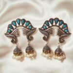 Oxidized  Multicolor Stone Traditional Jhumka Earrings | Boho Tribal Ethnic Earrings for Women