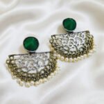 Oxidized  Multicolor Stone Traditional Jhumka Earrings | Boho Tribal Ethnic Earrings for Women