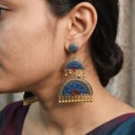 Oxidized  Multicolor Stone Traditional Jhumka Earrings | Boho Tribal Ethnic Earrings for Women