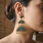 Oxidized  Multicolor Stone Traditional Jhumka Earrings | Boho Tribal Ethnic Earrings for Women