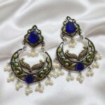Oxidized  Multicolor Stone Traditional Jhumka Earrings | Boho Tribal Ethnic Earrings for Women