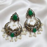 Oxidized  Multicolor Stone Traditional Jhumka Earrings | Boho Tribal Ethnic Earrings for Women