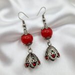 Oxidized  Multicolor Stone Traditional Jhumka Earrings | Boho Tribal Ethnic Earrings for Women