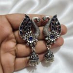 Oxidized  Multicolor Stone Traditional Jhumka Earrings | Boho Tribal Ethnic Earrings for Women