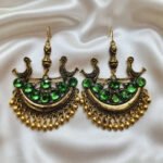 Oxidized  Multicolor Stone Traditional Jhumka Earrings | Boho Tribal Ethnic Earrings for Women