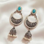 Oxidized  Multicolor Stone Traditional Jhumka Earrings | Boho Tribal Ethnic Earrings for Women