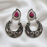 Oxidized  Multicolor Stone Traditional Jhumka Earrings | Boho Tribal Ethnic Earrings for Women