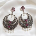 Oxidized  Multicolor Stone Traditional Jhumka Earrings | Boho Tribal Ethnic Earrings for Women