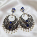 Oxidized  Multicolor Stone Traditional Jhumka Earrings | Boho Tribal Ethnic Earrings for Women