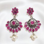 Oxidized  Multicolor Stone Traditional Jhumka Earrings | Boho Tribal Ethnic Earrings for Women