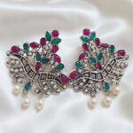 Oxidized  Multicolor Stone Traditional Jhumka Earrings | Boho Tribal Ethnic Earrings for Women