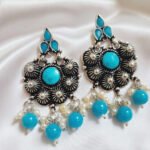 Oxidized  Multicolor Stone Traditional Jhumka Earrings | Boho Tribal Ethnic Earrings for Women