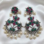 Oxidized  Multicolor Stone Traditional Jhumka Earrings | Boho Tribal Ethnic Earrings for Women