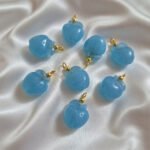 10pcs pack, Aqua Charms , Gold Plated Findings , size approx 13x20mm