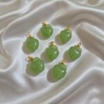 10pcs pack, Green Pumpkin Charms , Gold Plated Findings , size approx 13x20mm
