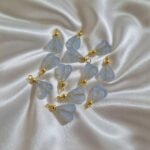 10pcs, Blue Chalcedony Heart Leaf Charms,Gold Plated Findings, Size approx 10x18mm