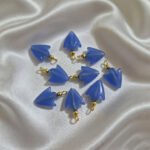 10pcs set, Periwinkle Blue Chalcedony Arrowhead Charms, Gold Plated Findings, Size approx 12x20mm
