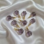 20pcs set, Amethyst Tulip Bud Perfume bottal Charms ,Gold Plated Findings, size approx 12x21mm