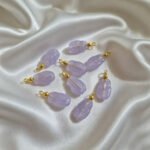 20pcs set, Lavender Tulip Charms ,Gold Plated Findings, size approx 9x20mm