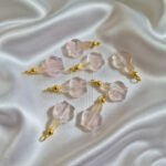 20pcs set, Light Pink glass Perfume bottal Charms ,Gold Plated Findings, size approx 12x21mm