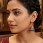 Oxidized Silver Multicolor Stone Jhumka Earrings – Traditional Indian Ethnic Drop Earrings