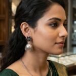 Oxidized Silver Multicolor Stone Jhumka Earrings – Traditional Indian Ethnic Drop Earrings