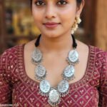 Oxidized Tribal Statement Necklace for Women | Boho Ethnic Indian Jewelry | Vintage Antique Silver Necklace