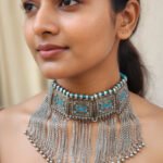 Oxidized Tribal Statement Necklace for Women | Boho Ethnic Indian Jewelry | Vintage Antique Silver Necklace