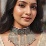 Oxidized Tribal Statement Necklace for Women | Boho Ethnic Indian Jewelry | Vintage Antique Silver Necklace