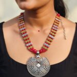 Oxidized Tribal Statement Necklace for Women | Boho Ethnic Indian Jewelry | Vintage Antique Silver Necklace