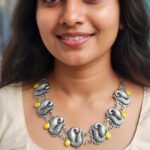 Oxidized Tribal Statement Necklace for Women | Boho Ethnic Indian Jewelry | Vintage Antique Silver Necklace
