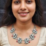 Oxidized Tribal Statement Necklace for Women | Boho Ethnic Indian Jewelry | Vintage Antique Silver Necklace