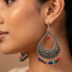 Oxidized Metal Boho Tribal Ethnic Earrings for Women | Vintage Indian Statement Jewelry
