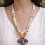 Handcrafted Natural  Bead Tribal Necklace – Boho Ethnic Statement Jewelry