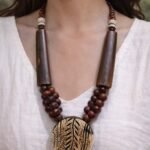 Handcrafted Natural  Bead Tribal Necklace – Boho Ethnic Statement Jewelry