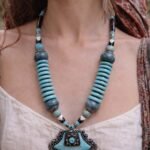 Handcrafted Natural  Bead Tribal Necklace – Boho Ethnic Statement Jewelry
