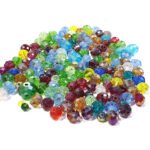 Bulk Pack 1000 pcs, Crystal Rondelle Faceted Glass Beads Mix Colors 4–8mm Mixed Size – Sparkling Spacer Beads for Jewelry Making
