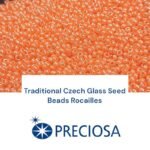 Original Pack (500g), Preciosa Czech Glass Seed Beads 11/0 Size – Traditional Rocailles Beads, Premium Quality, Orange opaque Luster